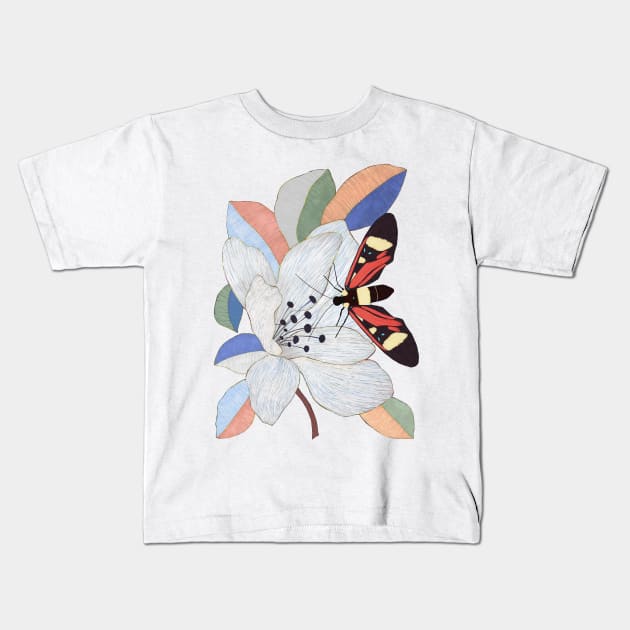 Magnolica flower and insect Kids T-Shirt by Elbuenlimon